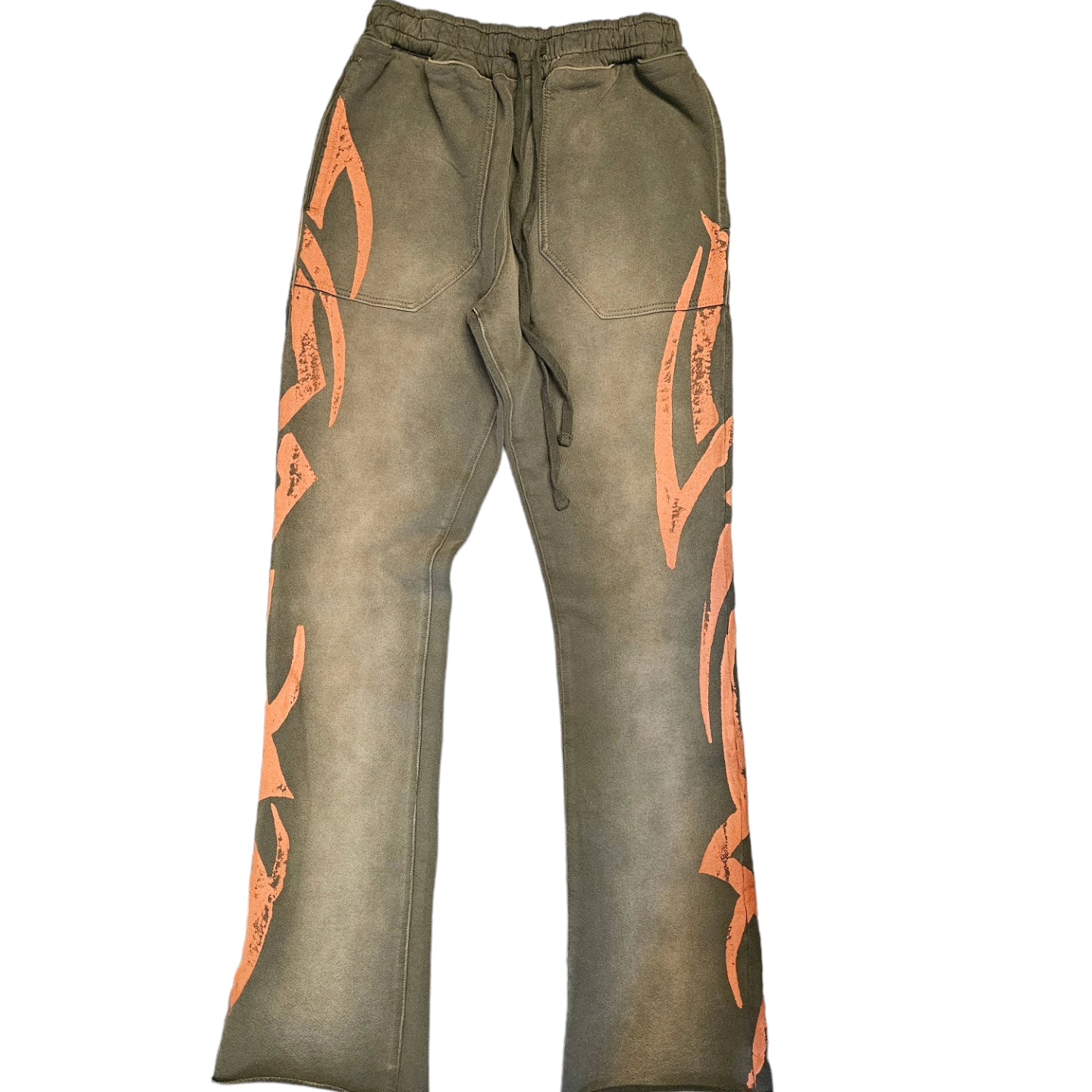 Olive Lounge stacked sweatpants